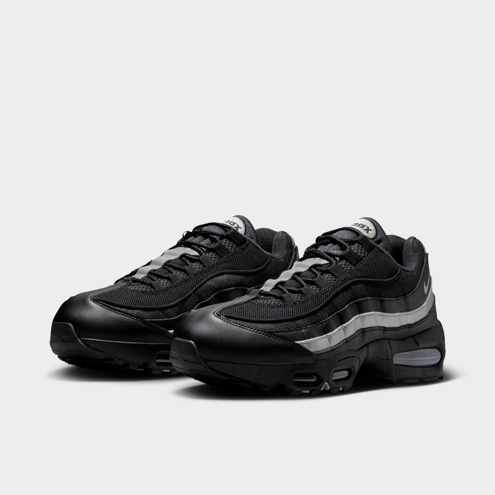 Men's Nike Air Max 95 Big Bubble Casual Shoes - Black/Black/White/Metallic Silver