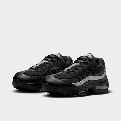 Men's Nike Air Max 95 Big Bubble Casual Shoes - Black/Black/White/Metallic Silver