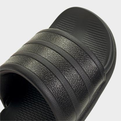 Women's adidas Adilette Comfort 2.0 Slide Sandals - Core Black/Core Black/Carbon - Detail shot