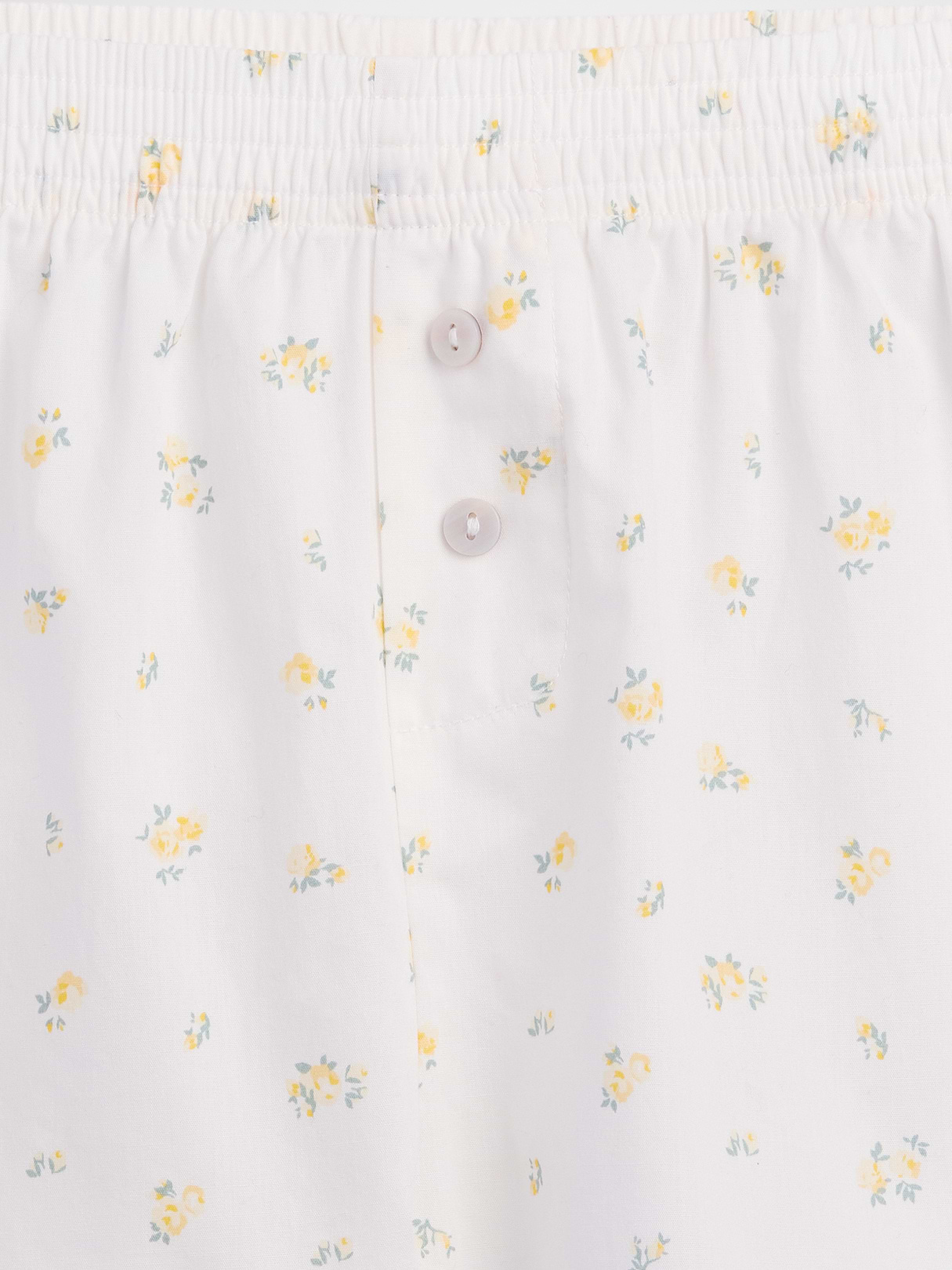 Poplin PJ Boxer Shorts - Yellow ditsy floral