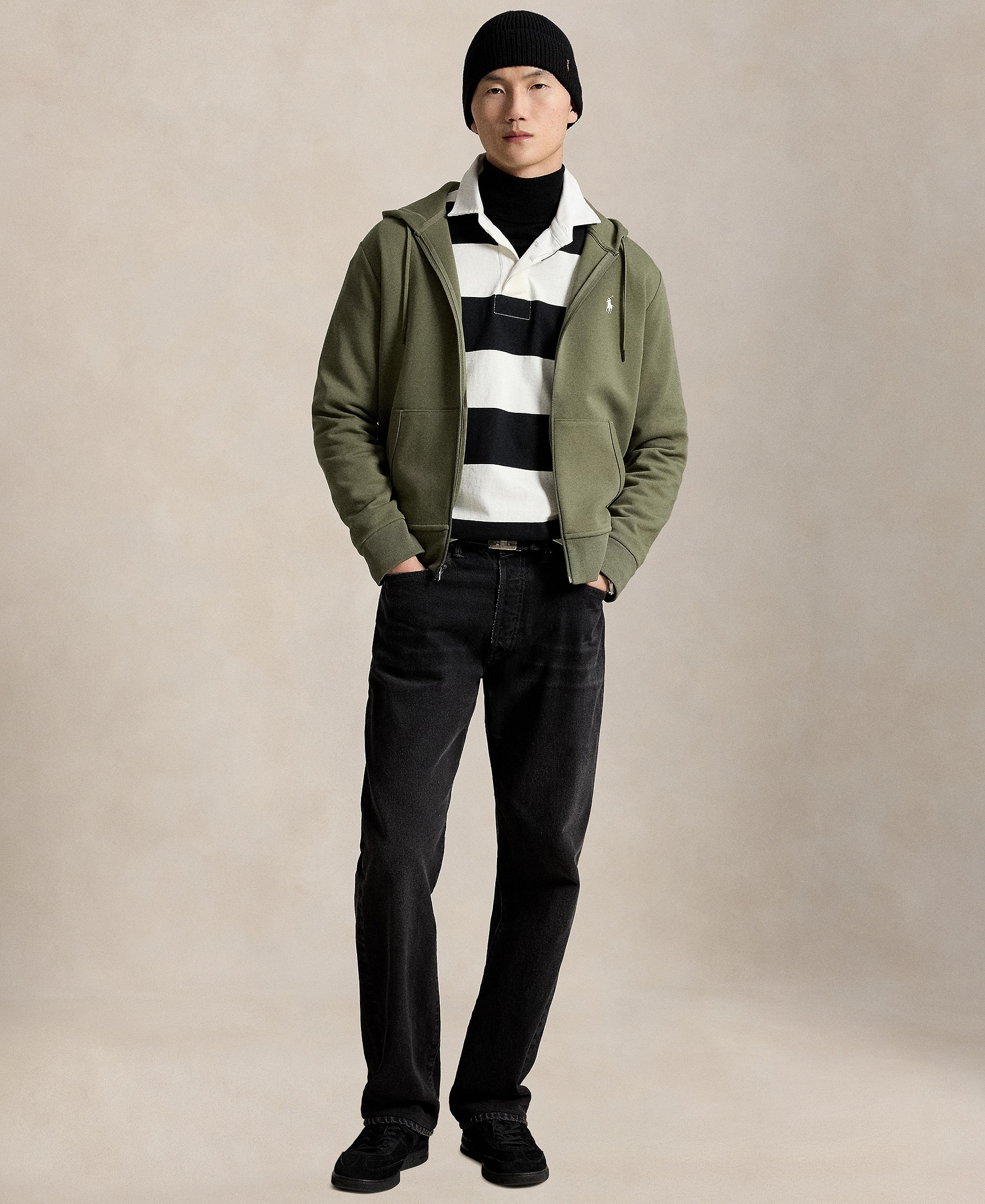 Polo Ralph Lauren Men's Double-Knit Full-Zip Hoodie - Cruise Olive/C1730