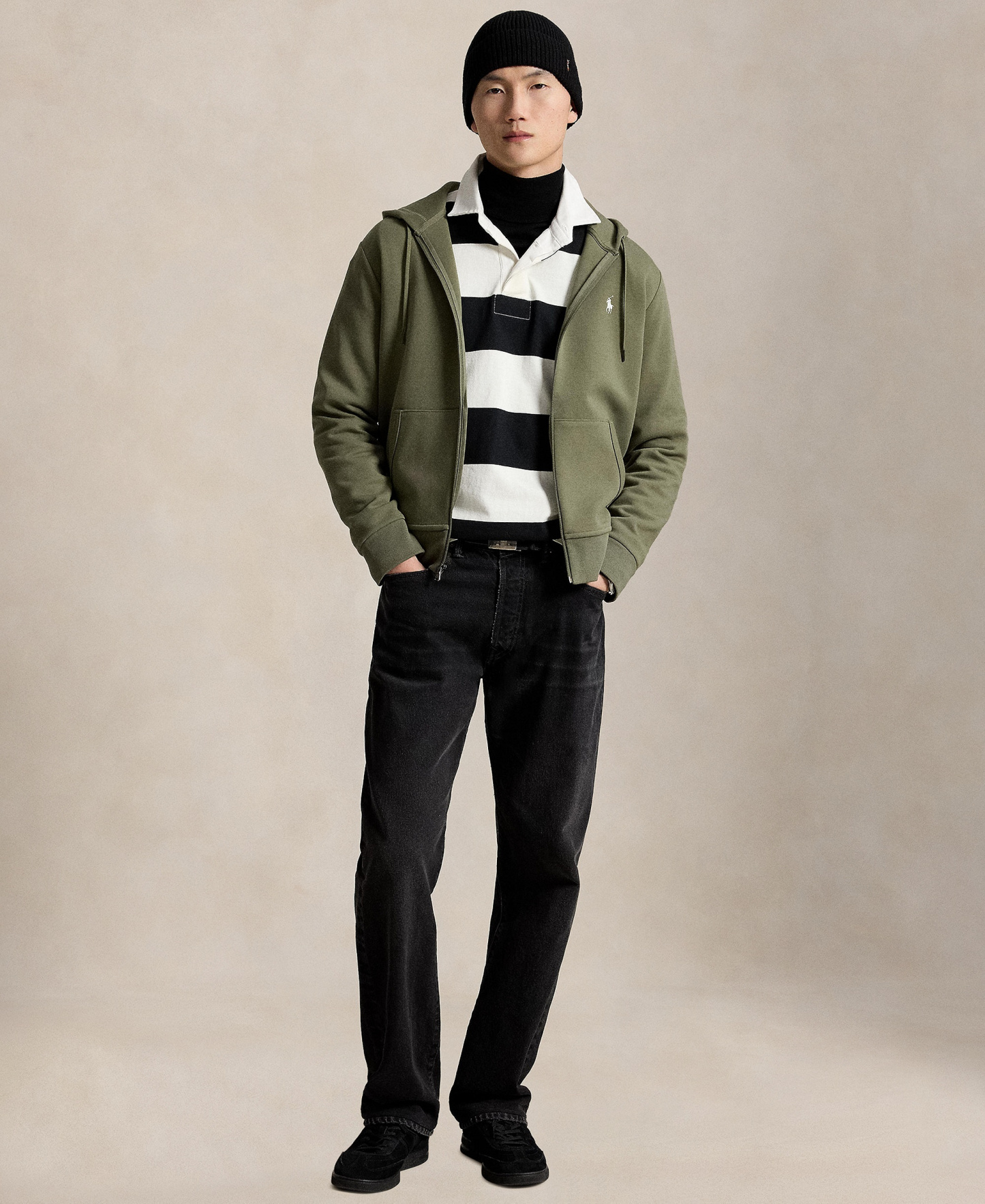 Polo Ralph Lauren Men's Double-Knit Full-Zip Hoodie - Cruise Olive/C1730