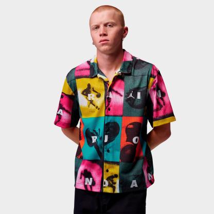 Men's Jordan Brooklyn Graphic Button-Up Camp Shirt - Multi - view 1