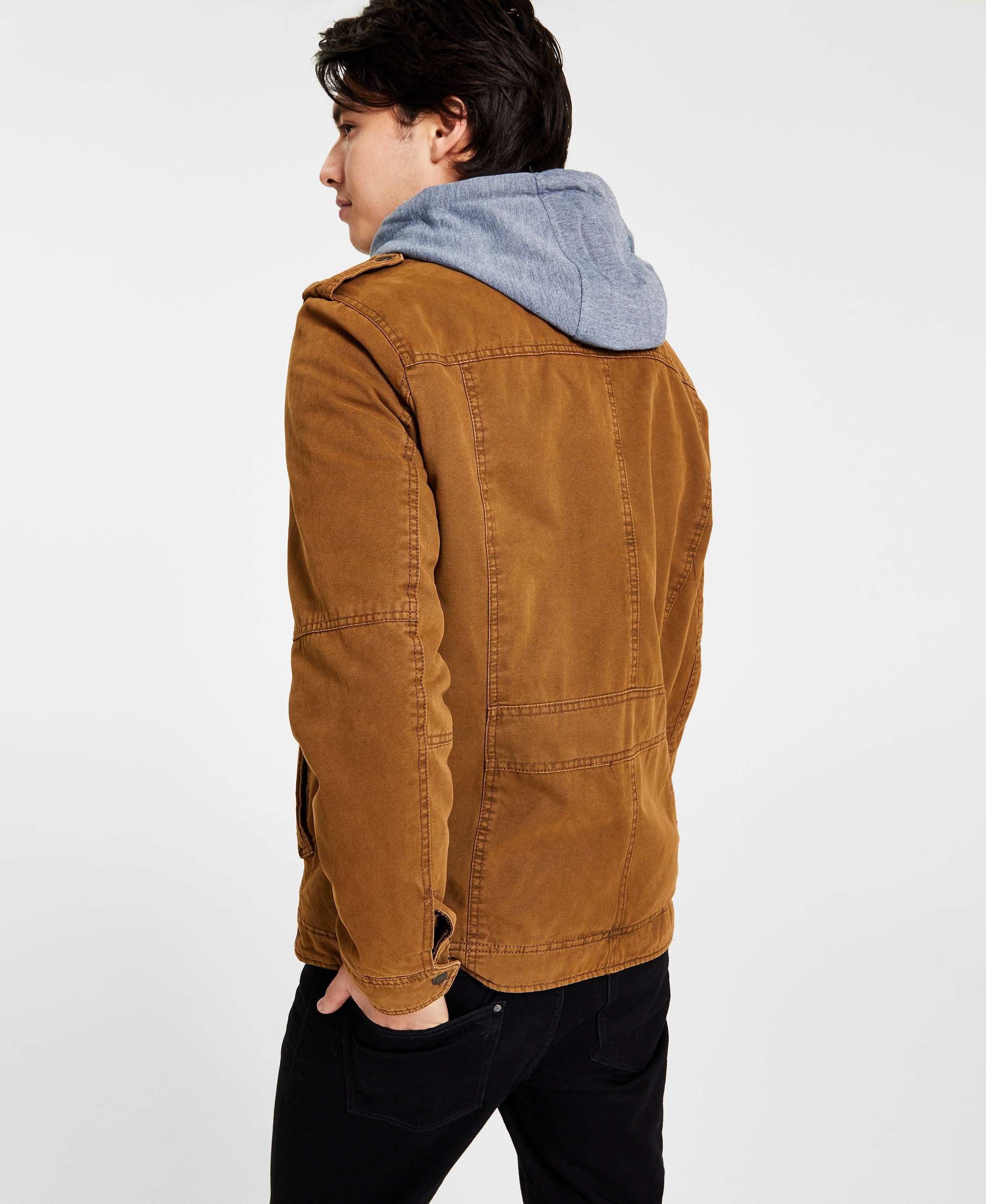 Levi's Men's Two Pocket Hooded Trucker Jacket - Worker Brown
