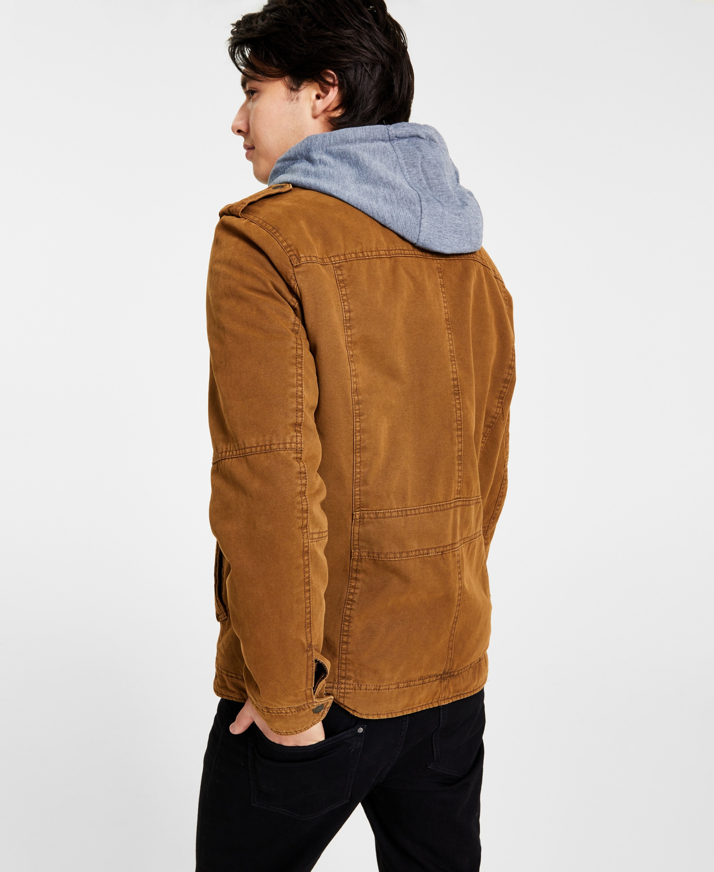 Levi's Men's Two Pocket Hooded Trucker Jacket - Worker Brown
