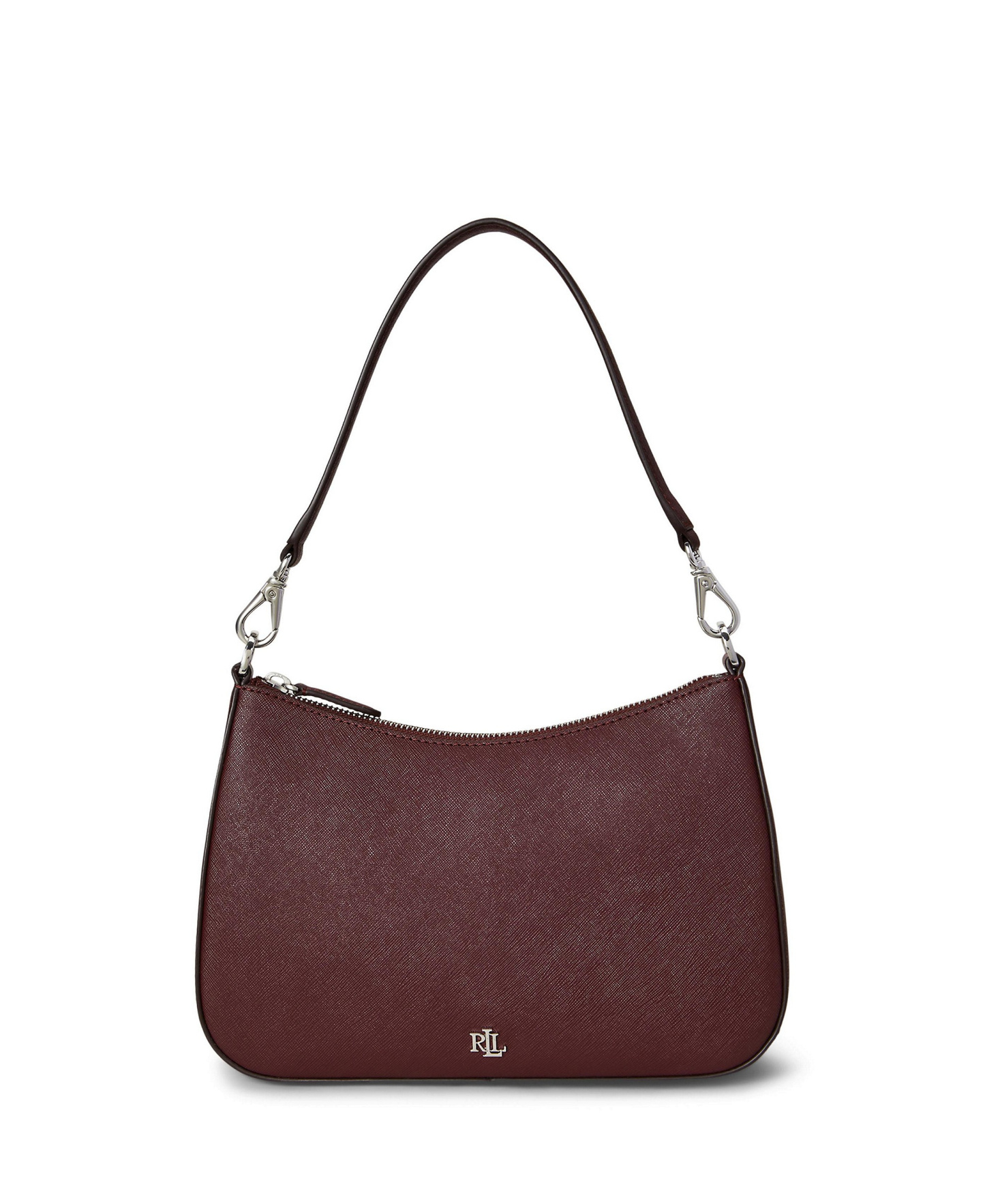 Lauren Ralph Lauren Crosshatch Leather Danni Small Shoulder Handbag - Dark Garnet