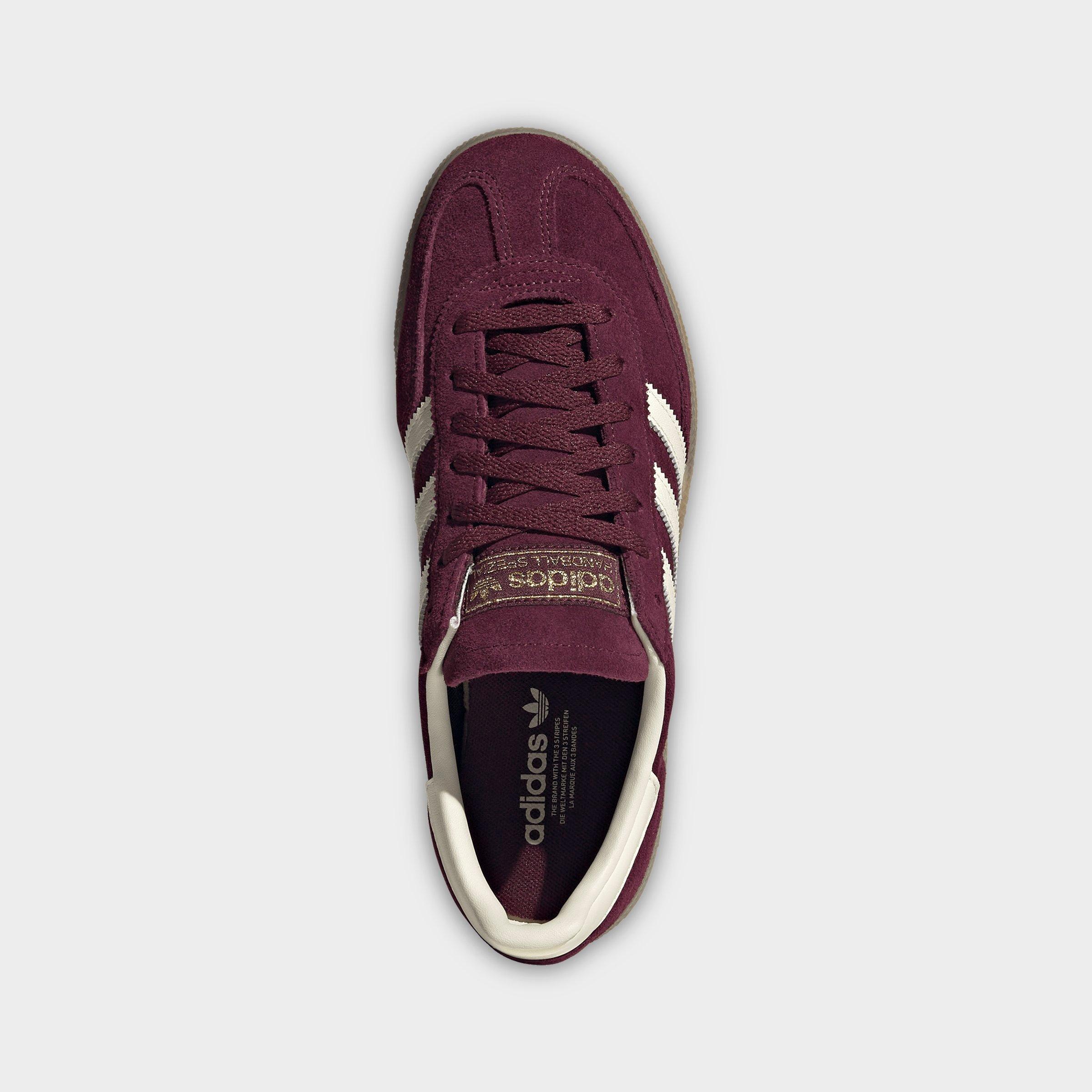 Women's adidas Originals Handball Spezial Casual Shoes - Part 3 - Maroon/Cream White/Gold Metallic - Top view