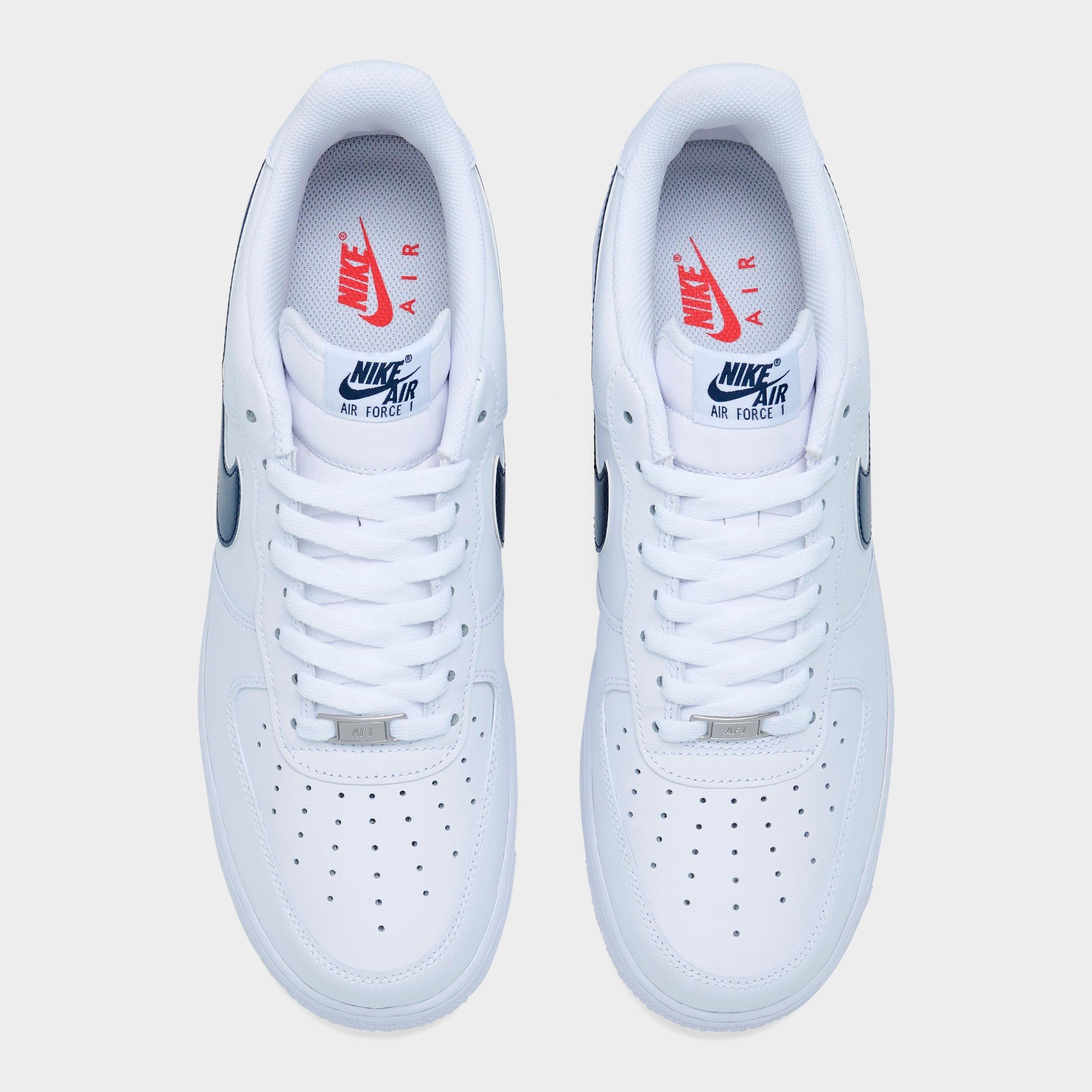 Men's Nithtke Air Force 1 '07 LV8 SE Team USA Casual Shoes - White/Midnight Navy/University Red - Top view