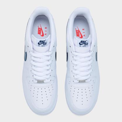 Men's Nithtke Air Force 1 '07 LV8 SE Team USA Casual Shoes - White/Midnight Navy/University Red - Top view