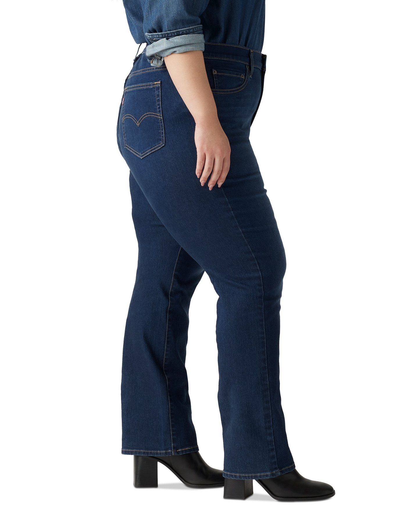 Levi's Plus Size Chelsea High-Rise Straight-Leg Jeans - Chelsea Carbon Glow
