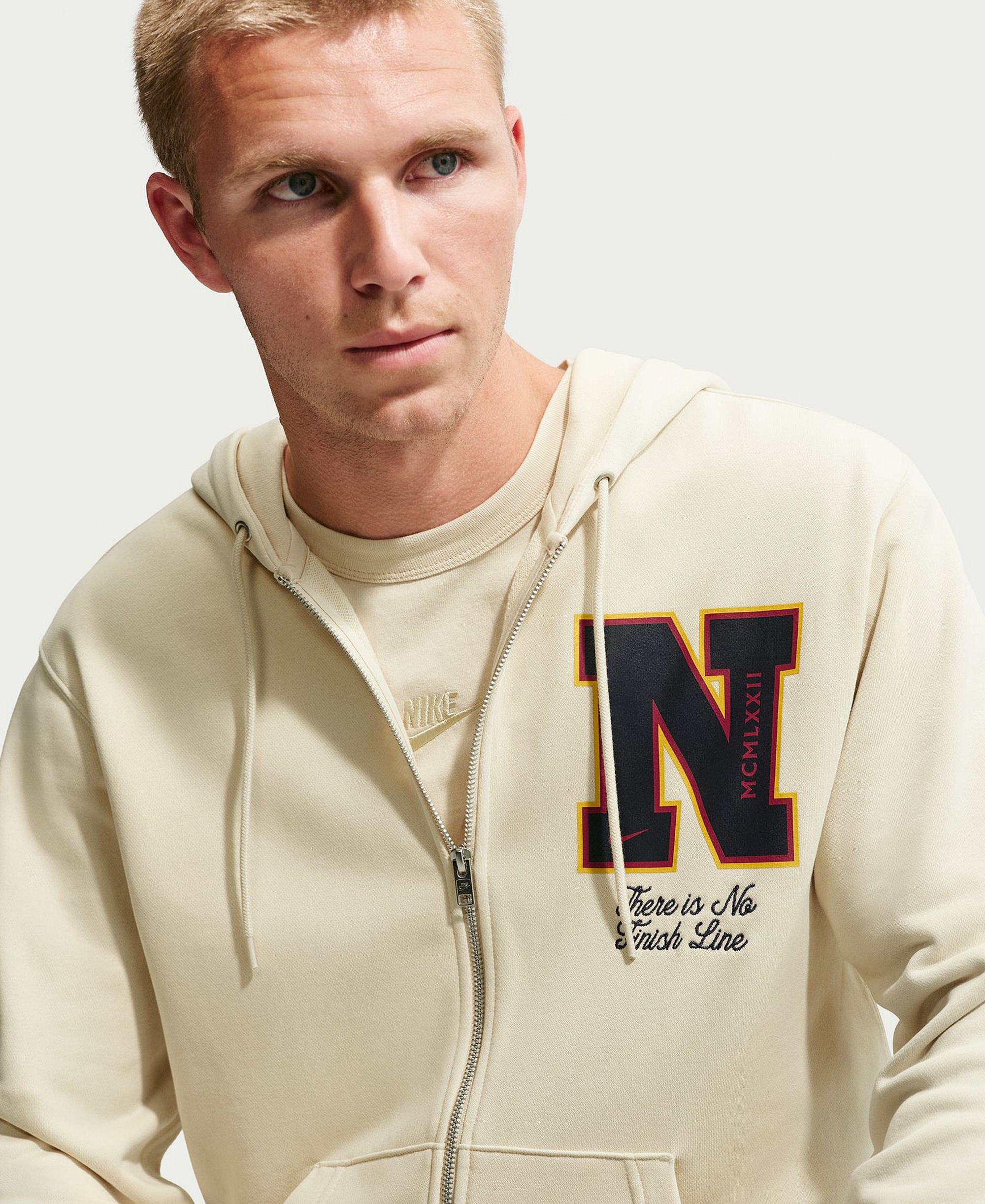 Nike Men's Sportswear Club French Terry Full-Zip Hoodie - Light Khaki/Obsidian
