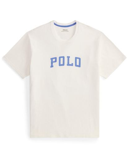 Polo Ralph Lauren Men's Crewneck Pajama T-Shirt - White/Harbor Island Blue Logo