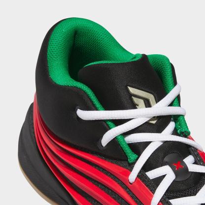Men's adidas Dame X Basketball Shoes - Core Black/Pure Ruby/Gum - Detail shot