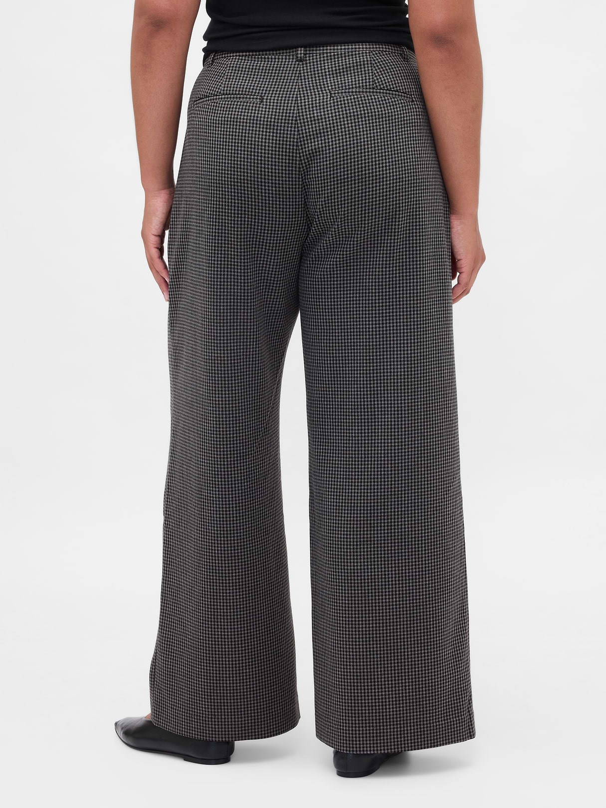 365 High Rise Pleated Trousers - Tonal grey plaid