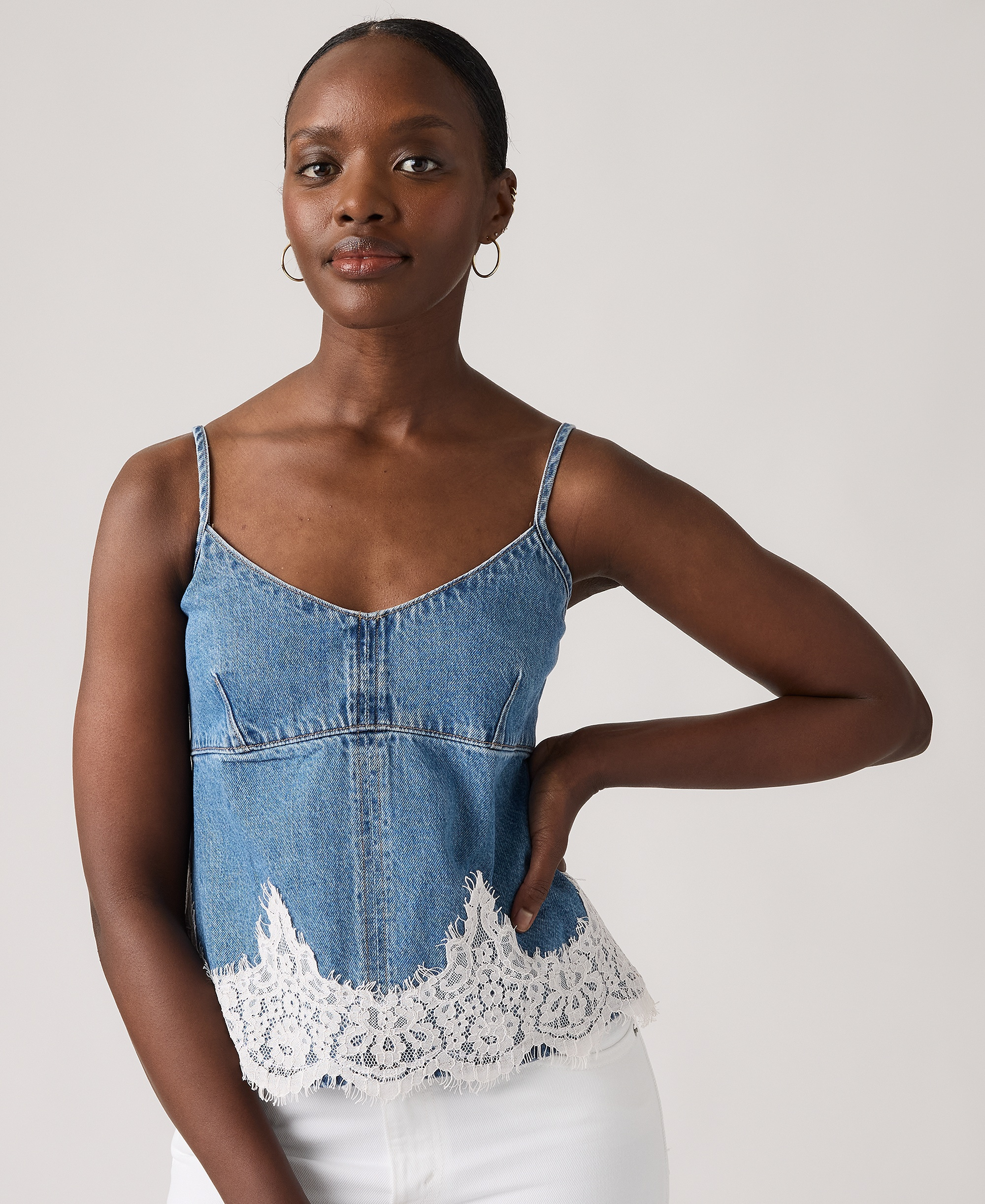 Levi's Premium Women's 90s Denim Sleeveless V-Neck Cami Tank Top - Slipped My Mind