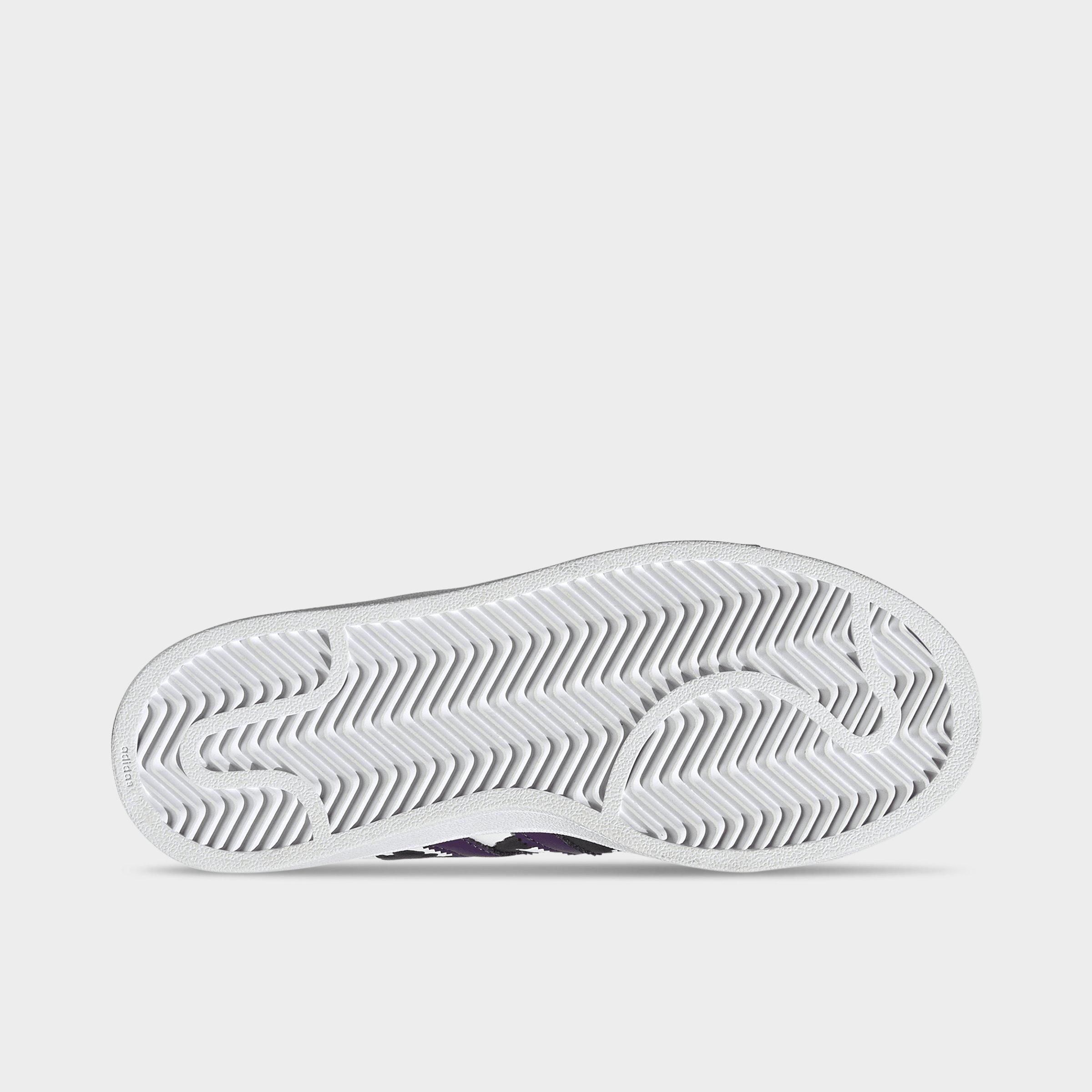 Big Kids' adidas Originals Superstar II Casual Shoes - Crystal White/Violet/Cloud White - Bottom view