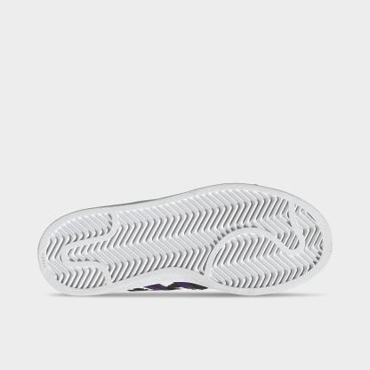 Big Kids' adidas Originals Superstar II Casual Shoes - Crystal White/Violet/Cloud White - Bottom view