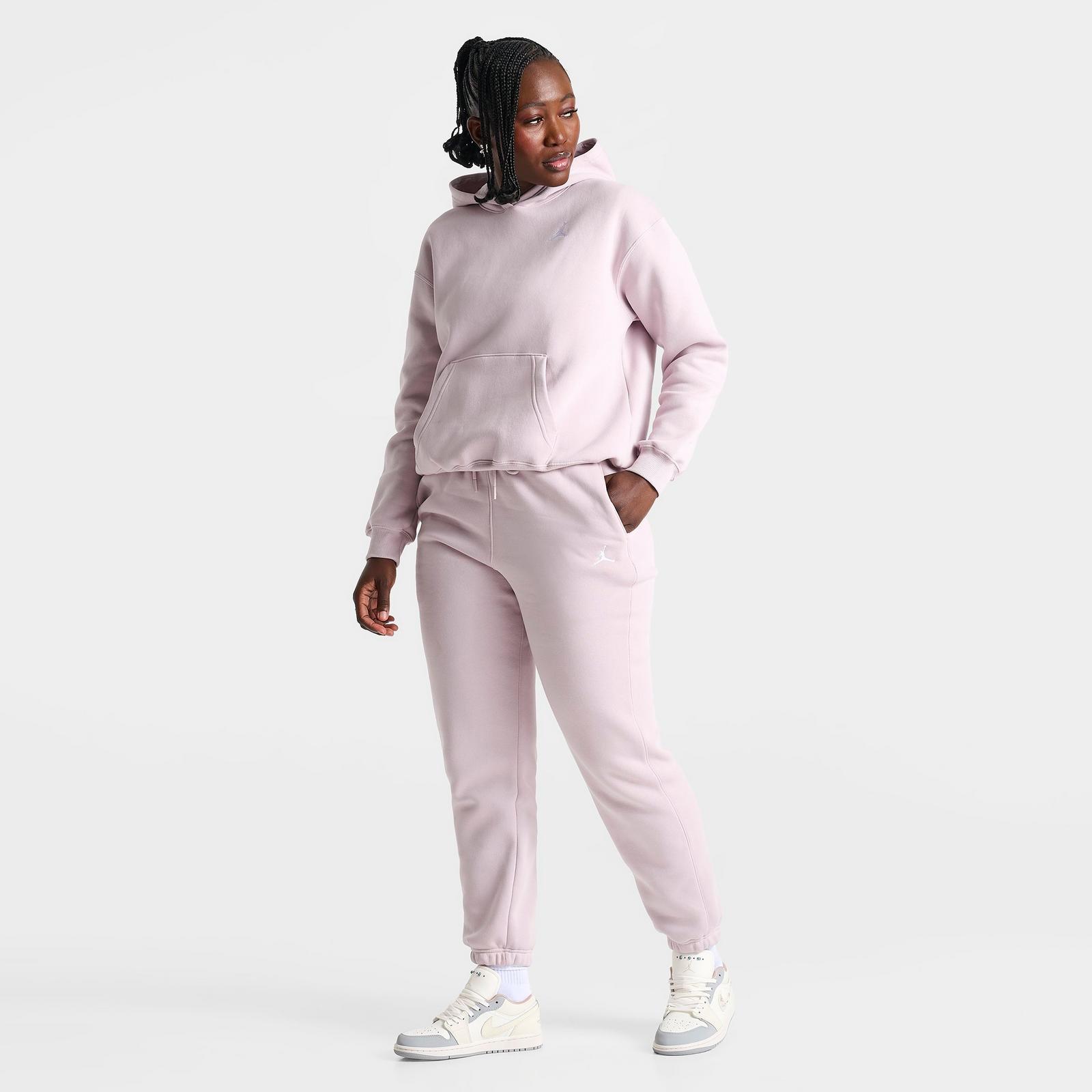 Women's Jordan Brooklyn Fleece Pants - Particle Rose/White - view 2