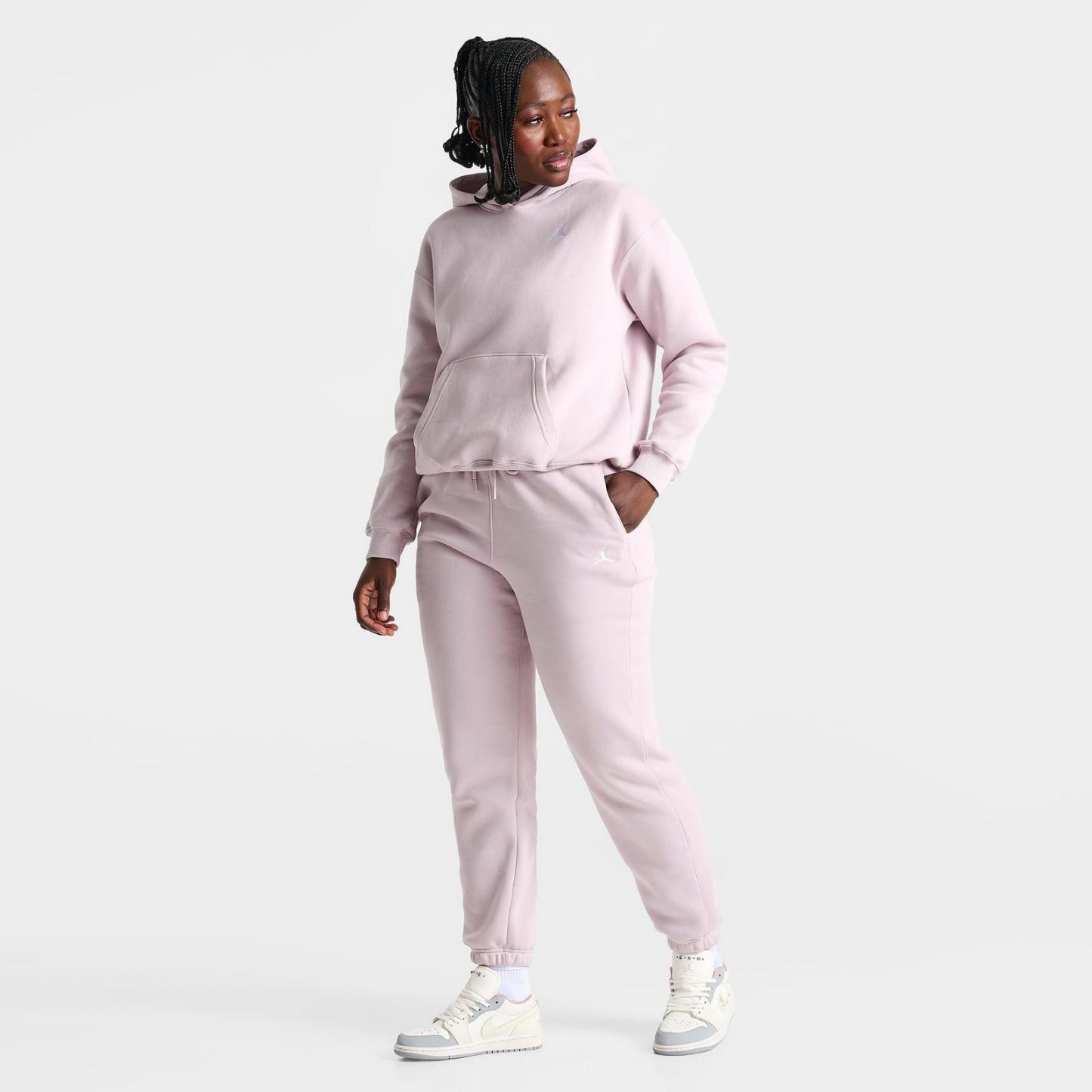 Women's Jordan Brooklyn Fleece Pants - Particle Rose/White - view 2