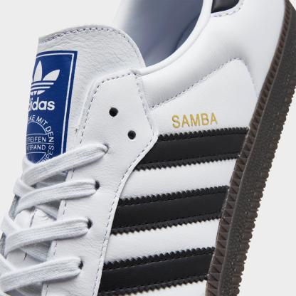 Men's adidas Originals Samba OG Casual Shoes - Part 1 - White/Black/Clear Granite - Detail shot