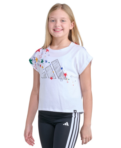 adidas Girls' 8-16 Short-Sleeve Boxy-Fit T-Shirt - White