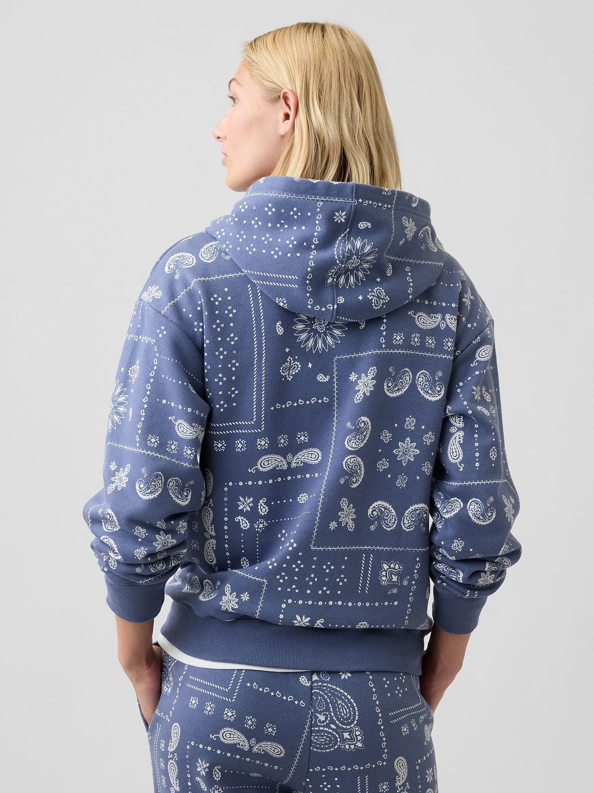 Relaxed Gap Logo Hoodie - Blue bandana