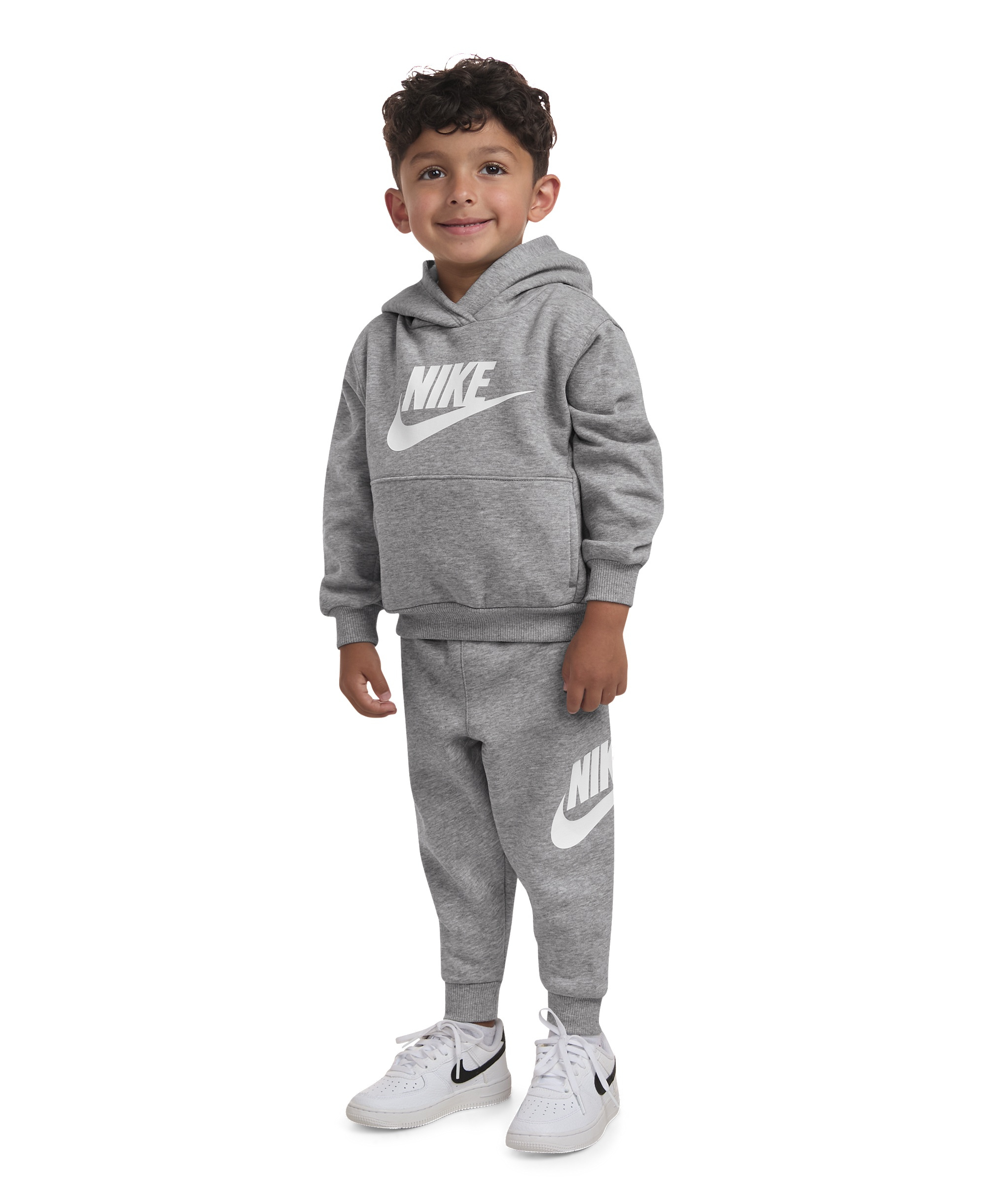 Nike Toddler Boys' and Girls' 2T-4T Club Fleece Long-Sleeve Hoodie and Pants, 2-Piece Set - Dark Gray Heather