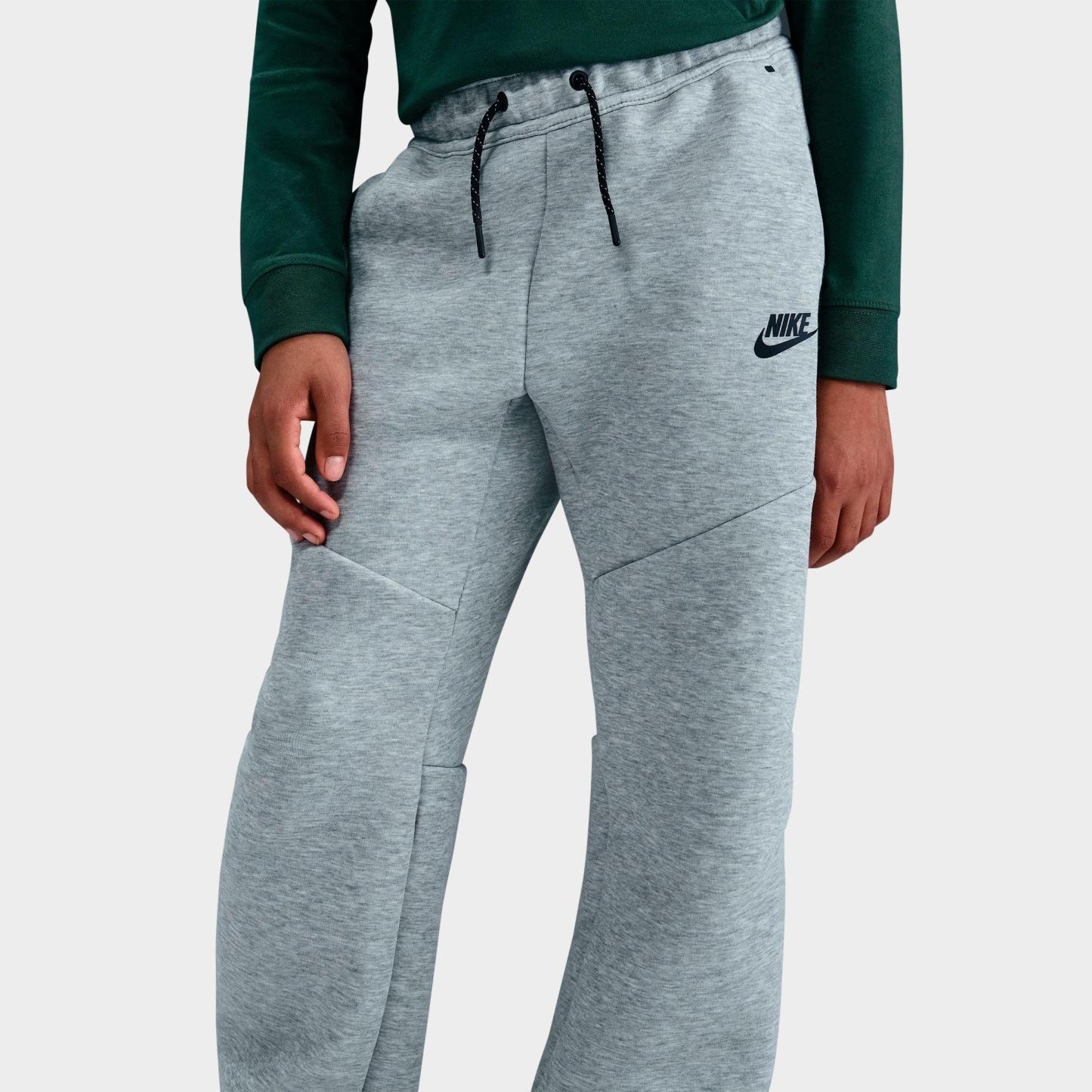 Big Kids' Nithtke Sportswear Tech Fleece Open Hem Pants - Dark Grey Heather/Black/Black