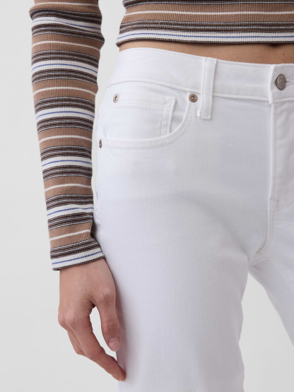 Low Rise Long & Lean Split-Hem Jeans - Fresh white