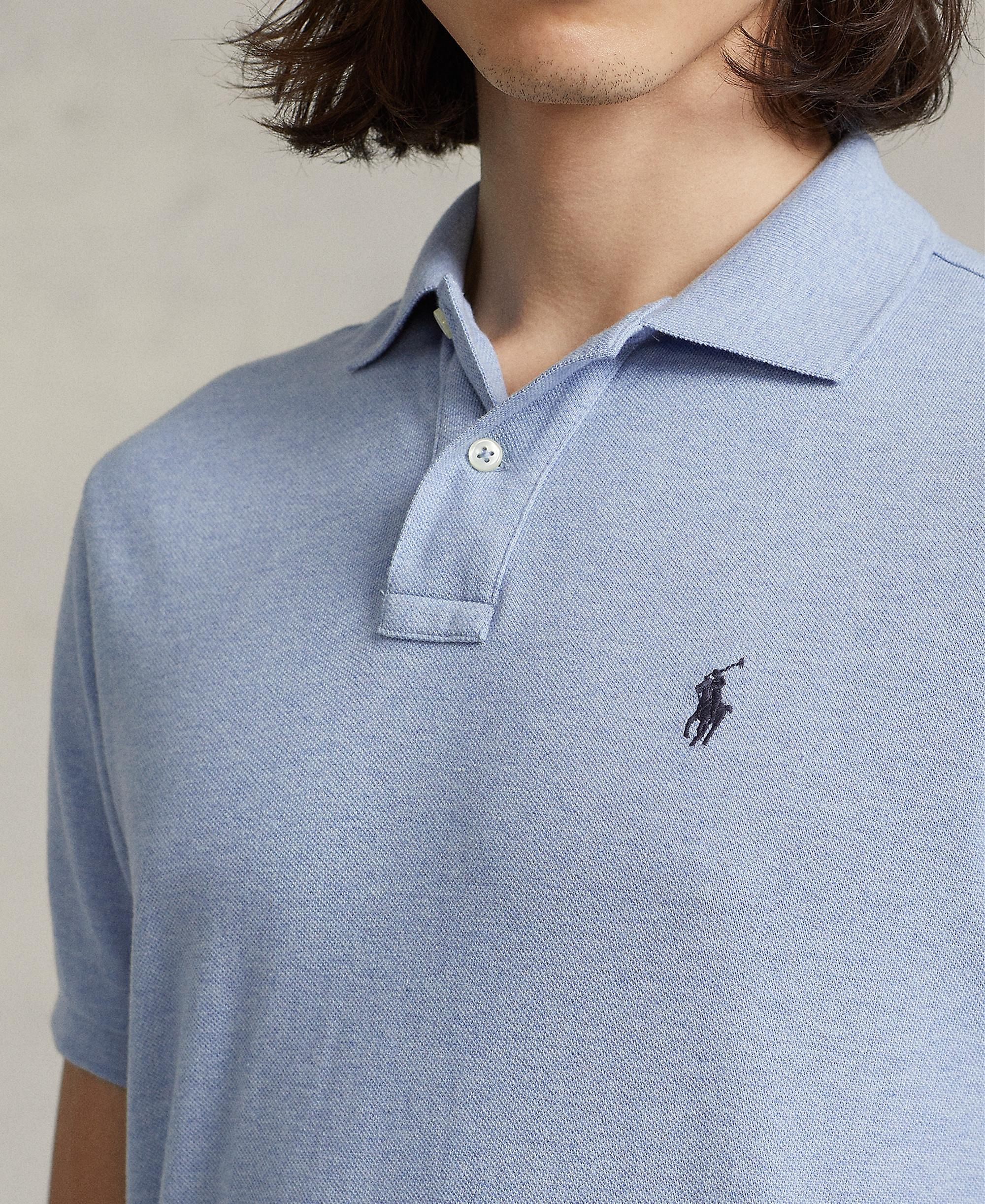 Polo Ralph Lauren Men's Custom Slim-Fit Mesh Polo Shirt - Isle Heather