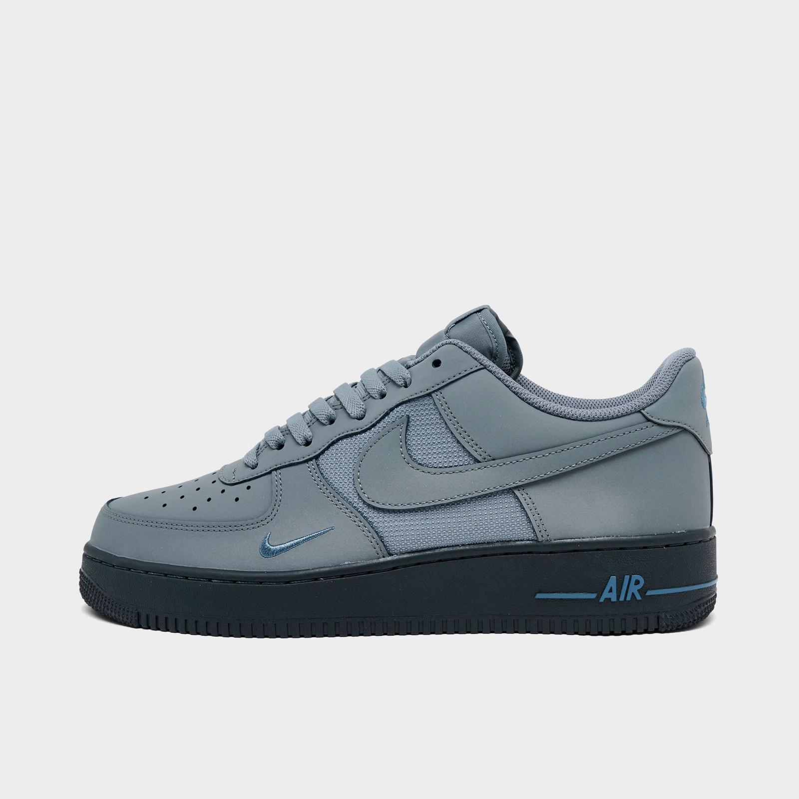 Men's Nike Air Force 1 '07 LV8 Casual Shoes - Smoke Grey/Anthracite/Metallic Silver/Diffused Blue