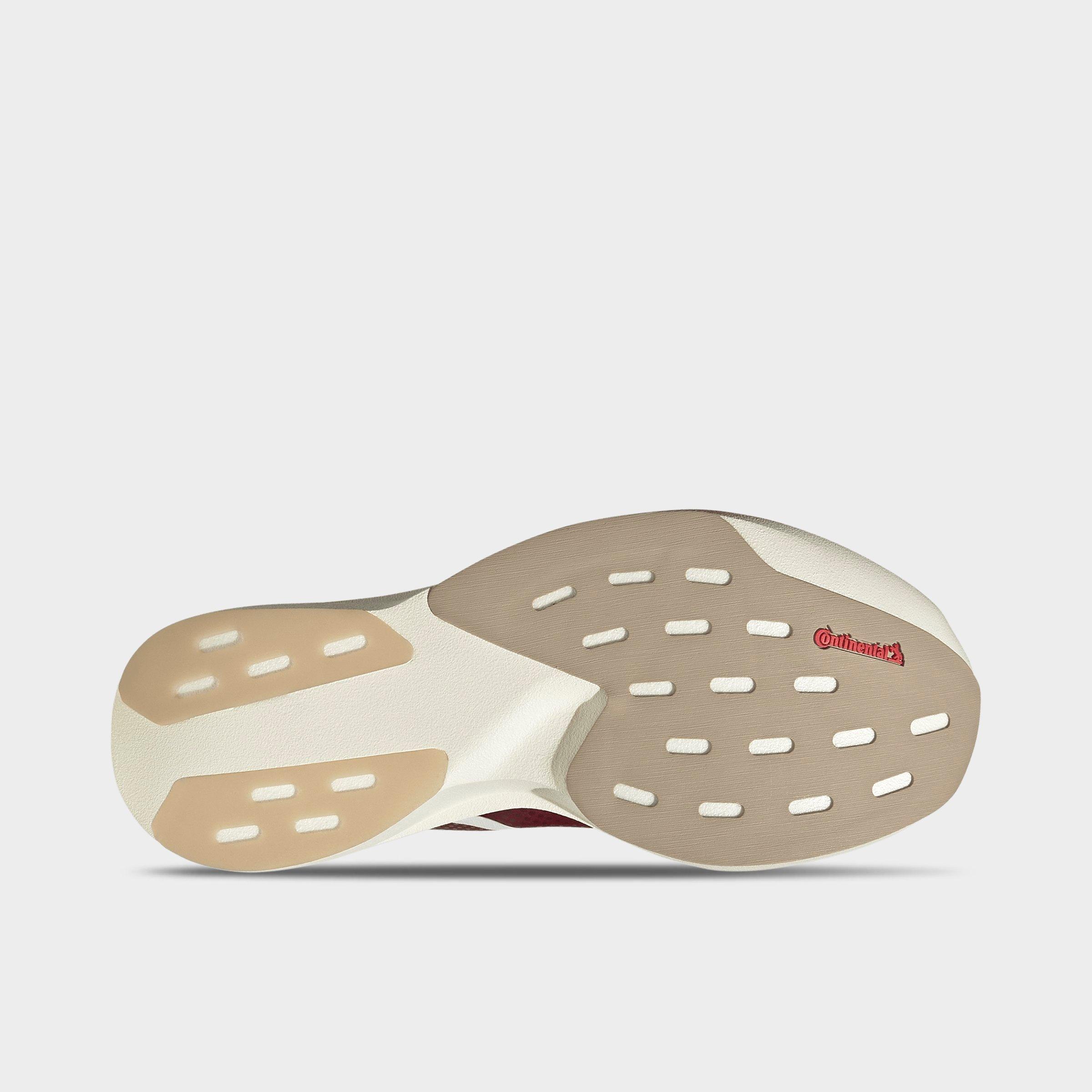 Women's adidas Adizero EVO SL Woven Running Shoes - Part 1 - Off White/Shadow Red/Collegiate Green - Bottom view