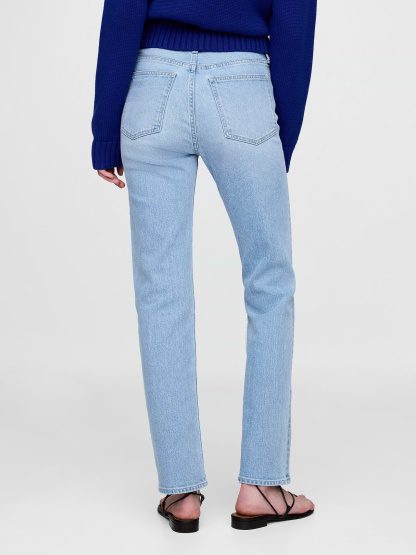 High Rise '90s Slim Straight Jeans - Light indigo blue