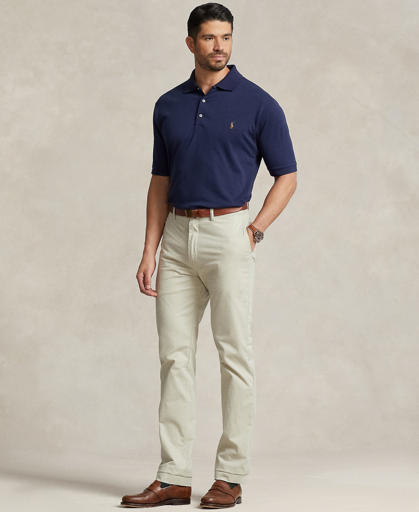 Polo Ralph Lauren Men's Big & Tall Solid Polo Shirt - Refined Navy