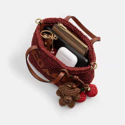 City Mini Tote Bag With Charms - Gold/Russet - view 5