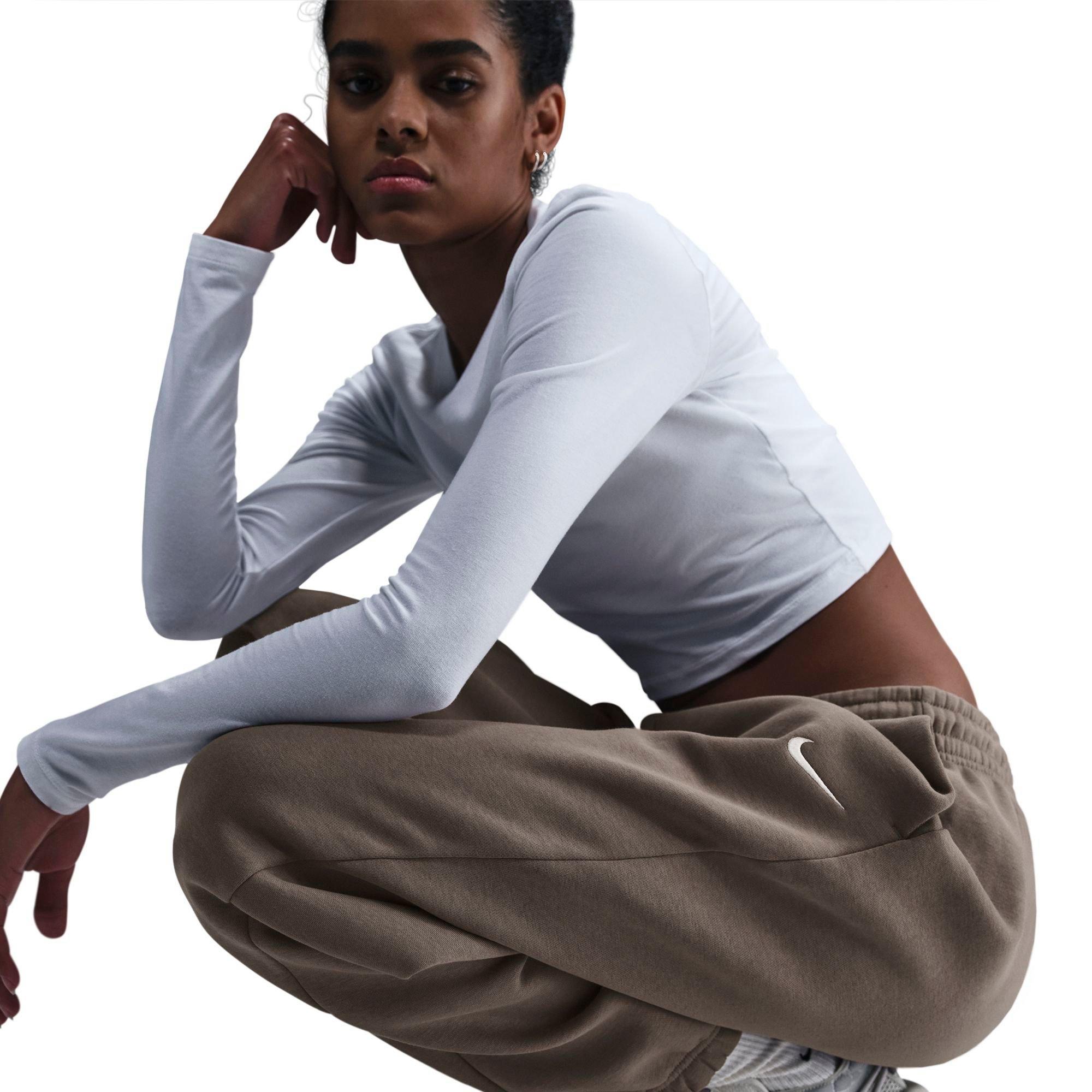 Women's Nithtke Sportswear Phoenix Fleece Oversized High-Waisted Jogger Pants - Mink Brown/Sail
