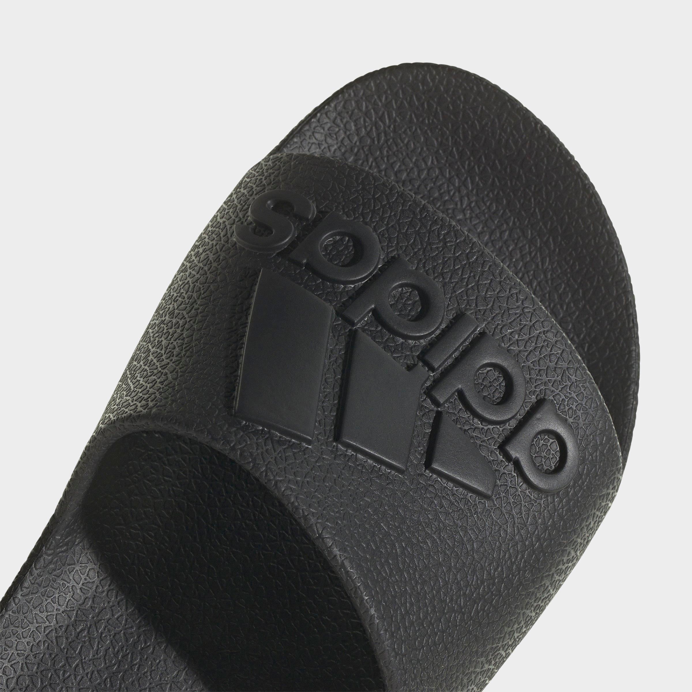 adidas adilette Aqua Slide Sandals - Black/Black/Black - Detail shot