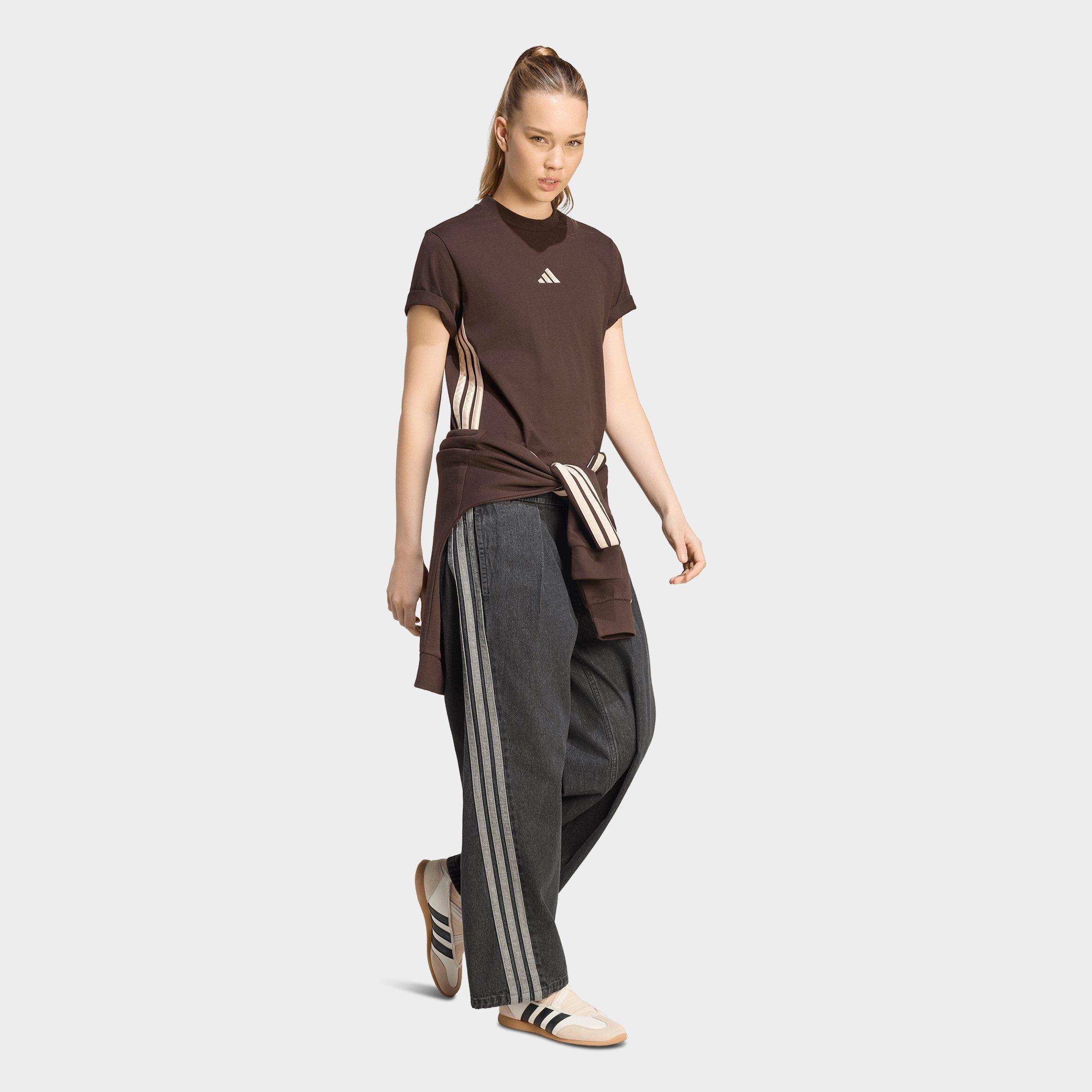 Women's adidas Originals Stadium Washed Loose Denim Pants - Black