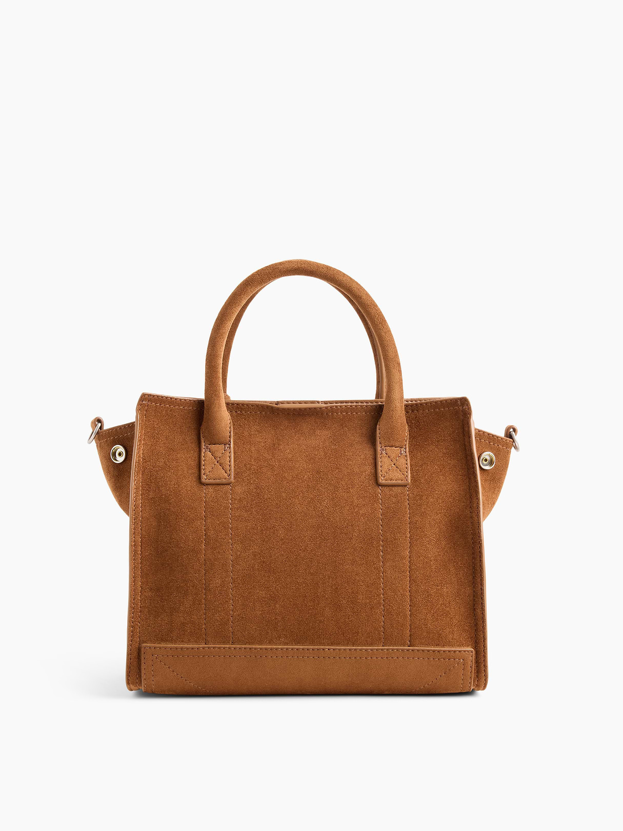 Vegan Suede Five Pocket Tote - Palomino brown