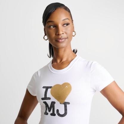 Women's Jordan Flight I Love MJ T-Shirt - White/Metallic Gold - view 5