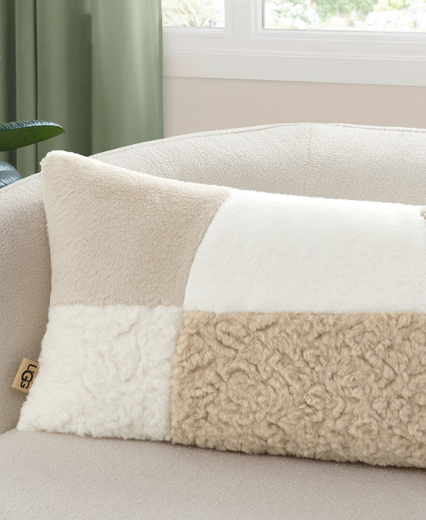 UGG® Sibel Textured Decorative Pillow, 14" x 30" - Cream