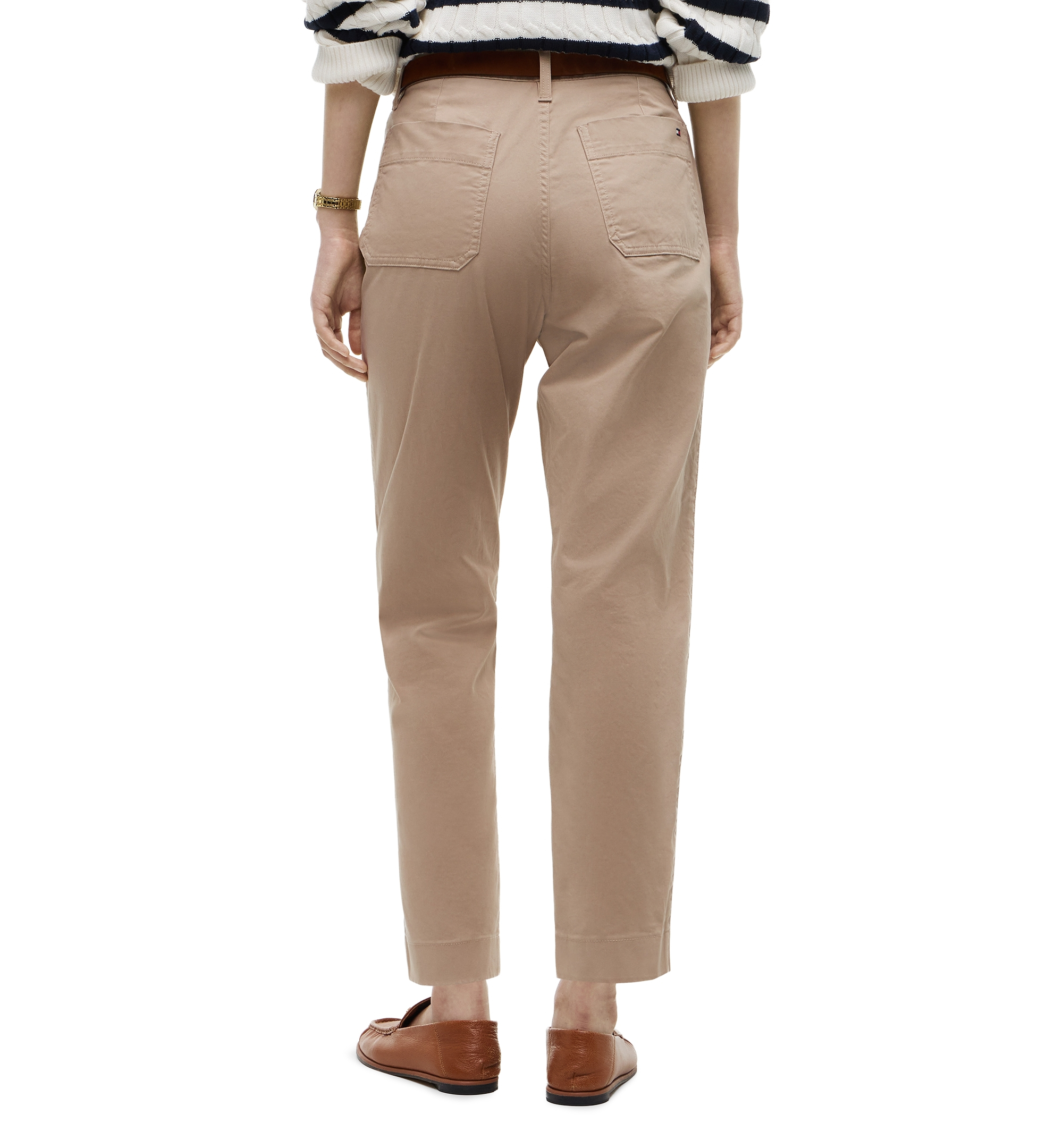 Tommy Hilfiger Women's Twill Patch Pocket Chinos Pants - Beige