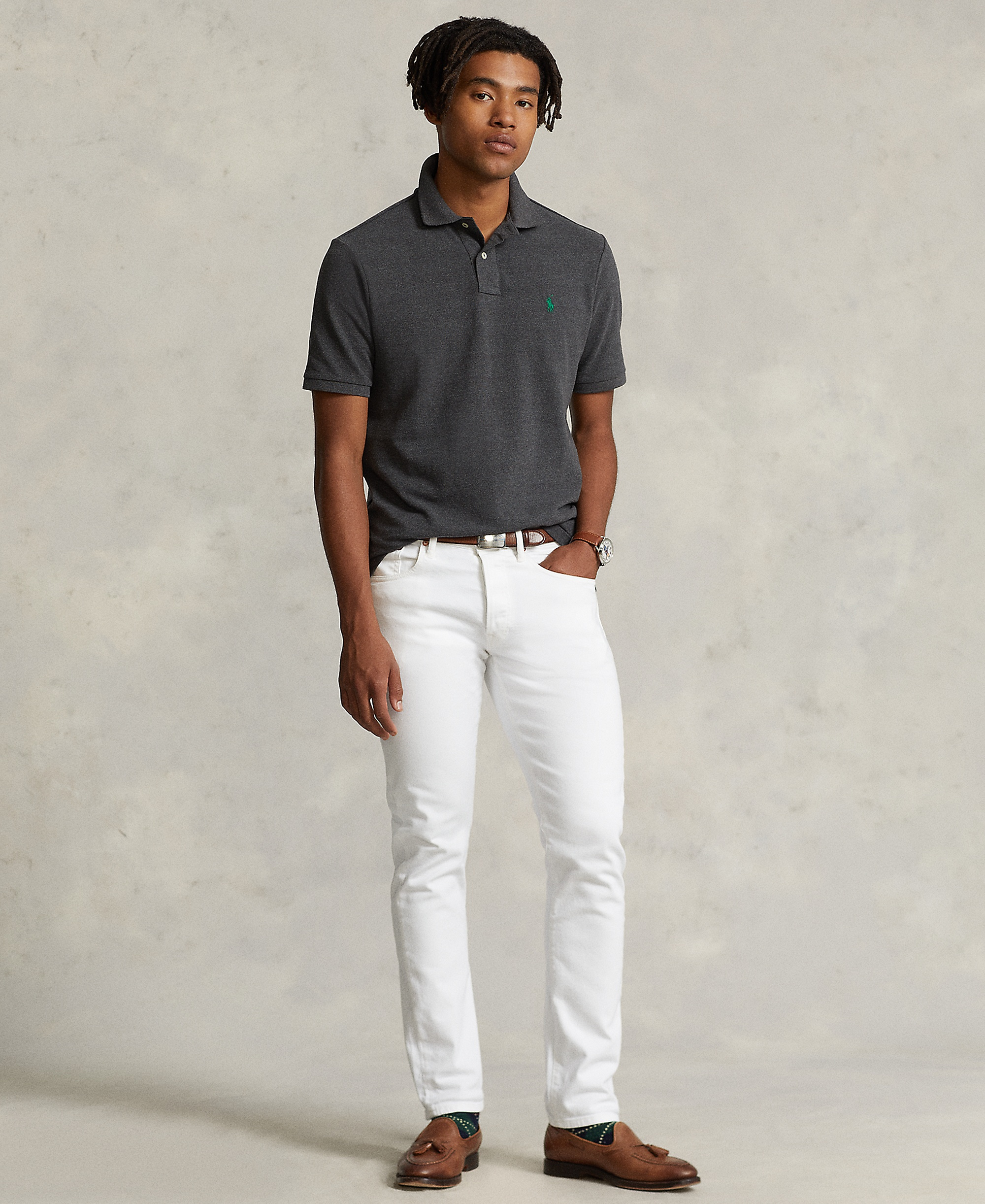 Polo Ralph Lauren Men's Classic-Fit Mesh Polo Shirt - Medium Flannel Heather