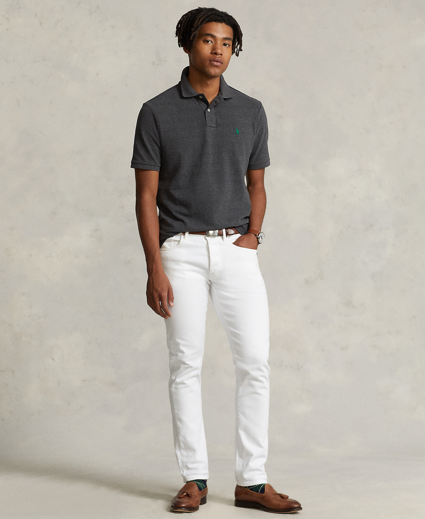 Polo Ralph Lauren Men's Classic-Fit Mesh Polo Shirt - Medium Flannel Heather