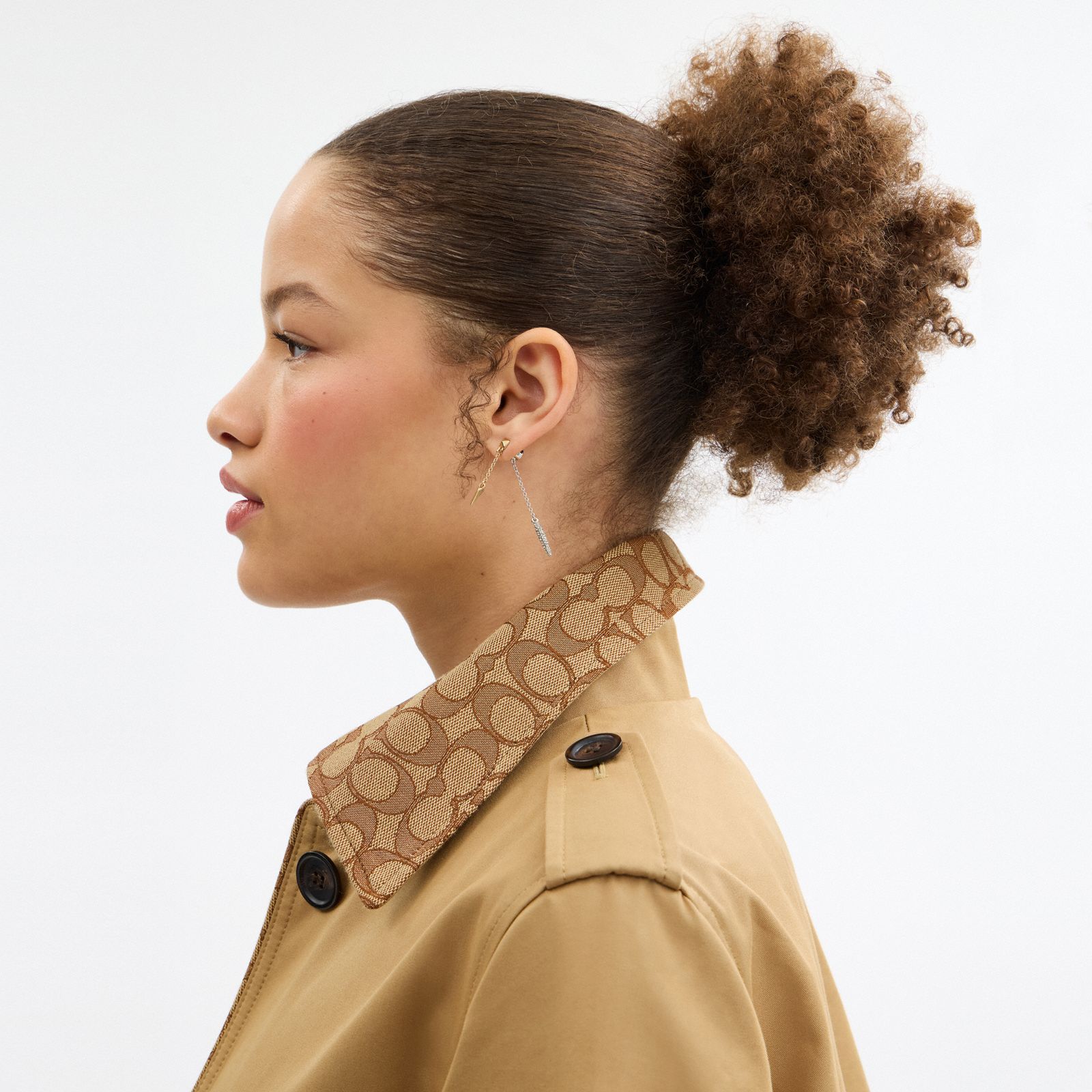 Trench With Signature Piping - Khaki - view 4