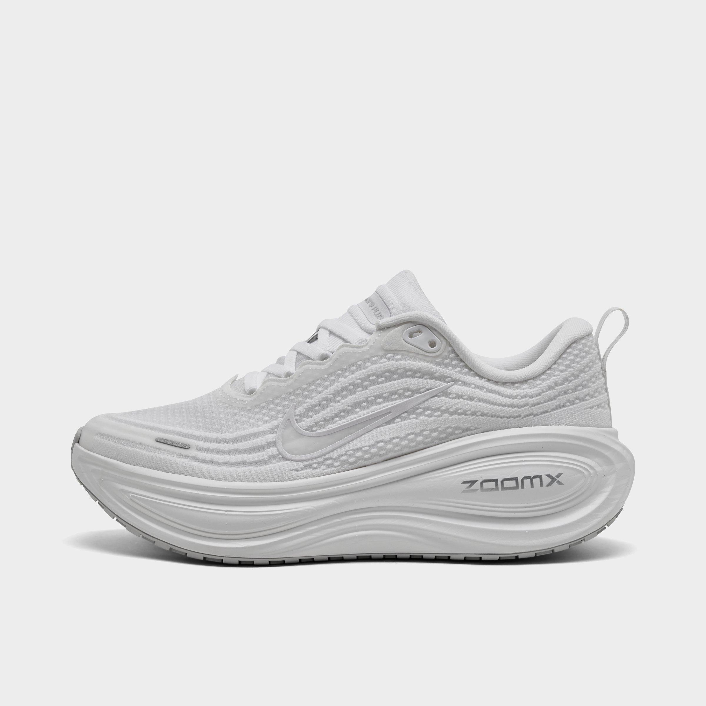 Women's Nithtke Vomero Plus Running Shoes - Part 2 - White/Photon Dust/Metallic Silver/Summit White - Left shoe facing left. Outside of the shoe.