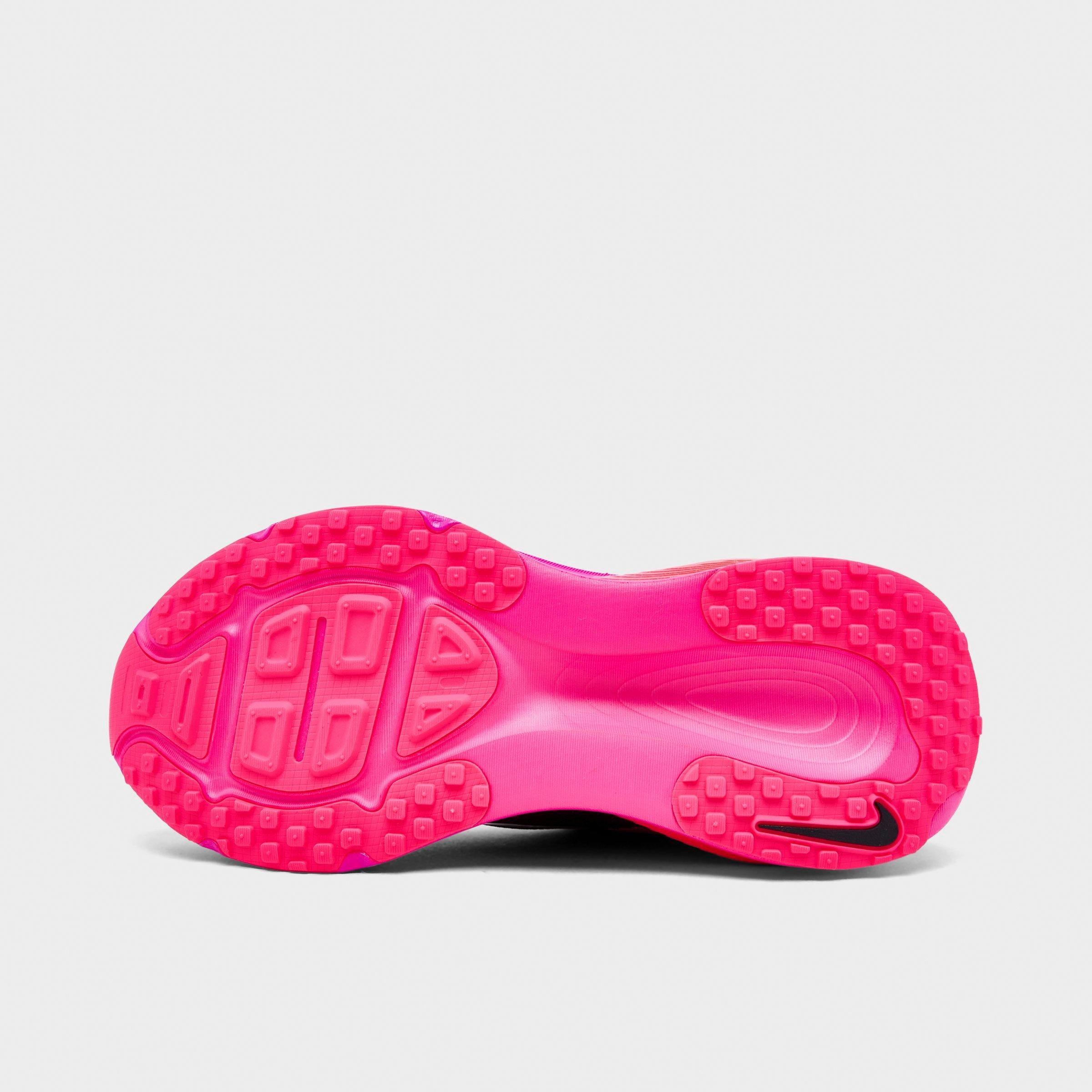 Women's Nithtke Vomero 18 Running Shoes - Part 1 - Black/Hyper Pink/Laser Crimson/Black - Bottom view