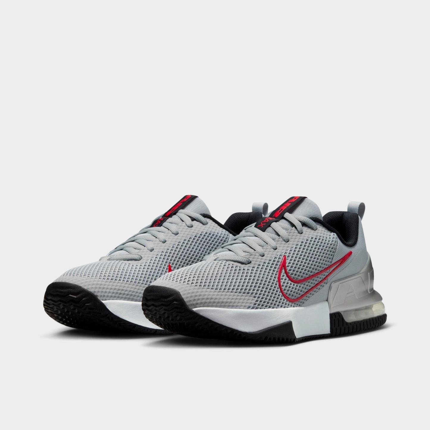 Men's Nithtke Air Max Alpha Trainer 6 Training Shoes - Part 1 - Flat Silver/Metallic Silver/Black/University Red - Both shoes facing left