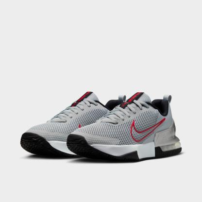 Men's Nithtke Air Max Alpha Trainer 6 Training Shoes - Part 1 - Flat Silver/Metallic Silver/Black/University Red - Both shoes facing left