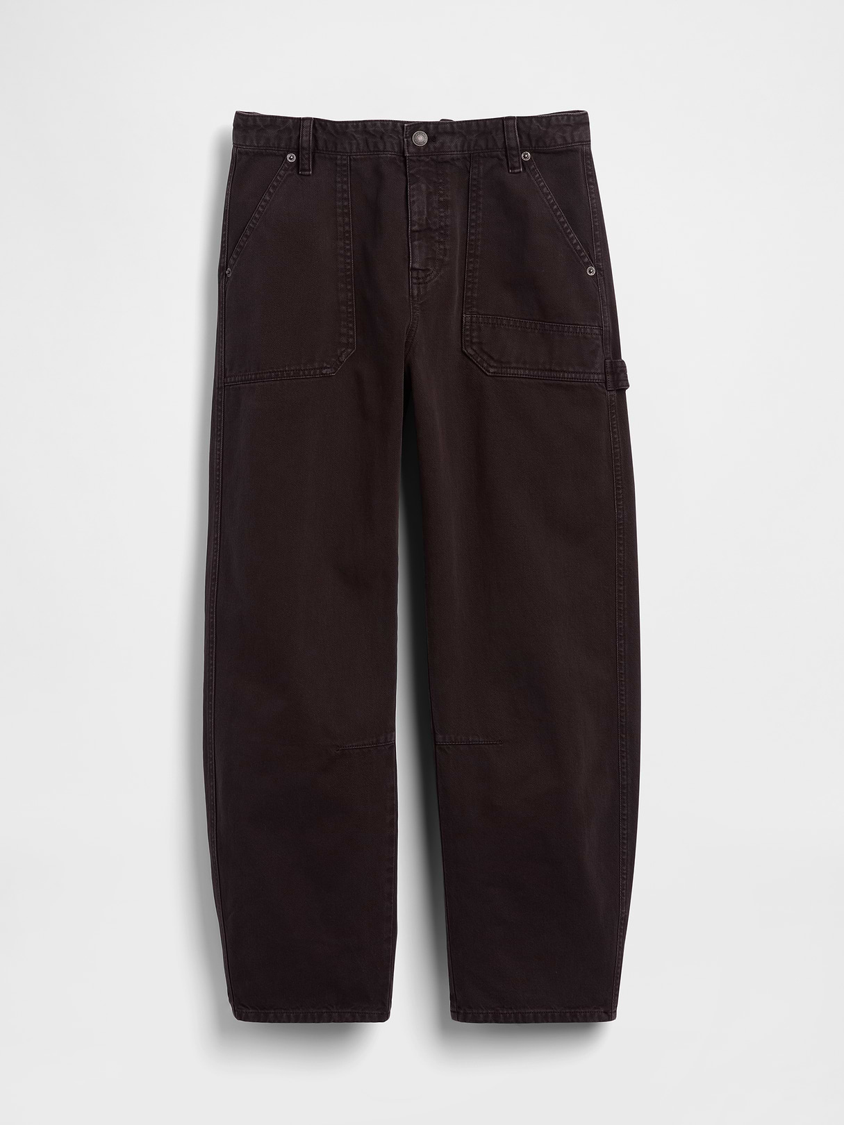 Mid Rise Barrel Utility Ankle Pants - Terra brown